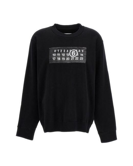 MM6 by Maison Martin Margiela Black Logo Print Sweatshirt