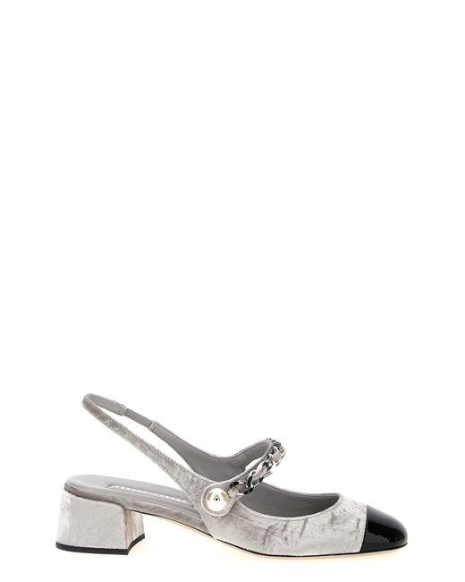 Miu Miu White Velvet Slingback