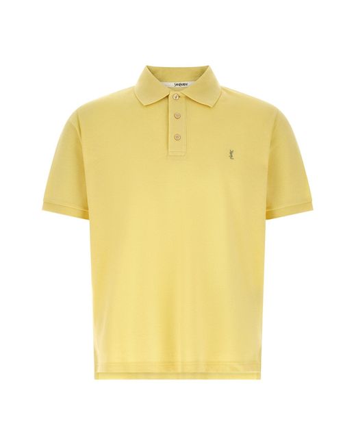 Saint Laurent Yellow 'cassandre' Polo Shirt for men