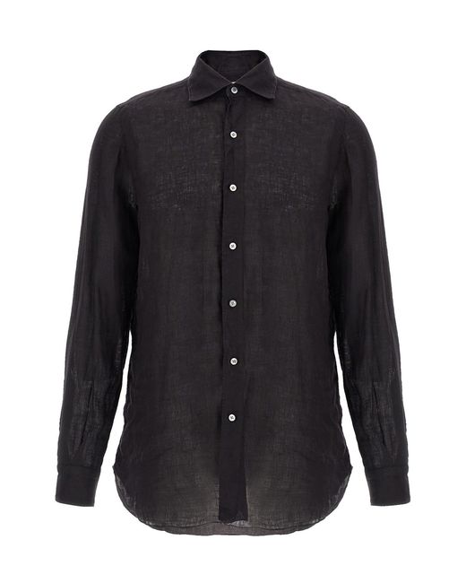 Finamore 1925 Black 'gaeta' Shirt for men