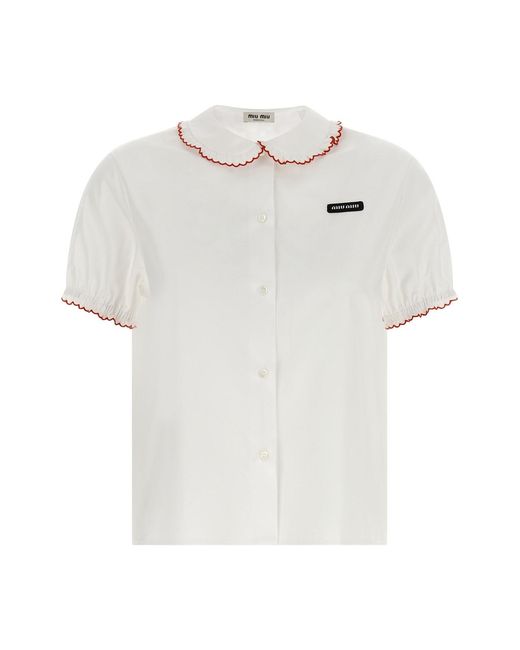 Miu Miu White Baby Collar Shirt