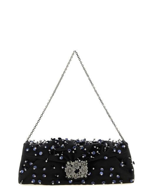 Roger Vivier Black 'efflorescence' Clutch