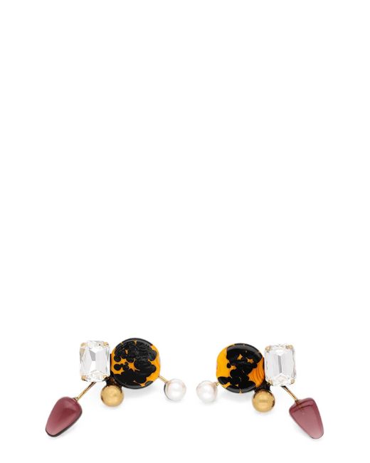 Dries Van Noten Multicolor Hand-painted Earrings