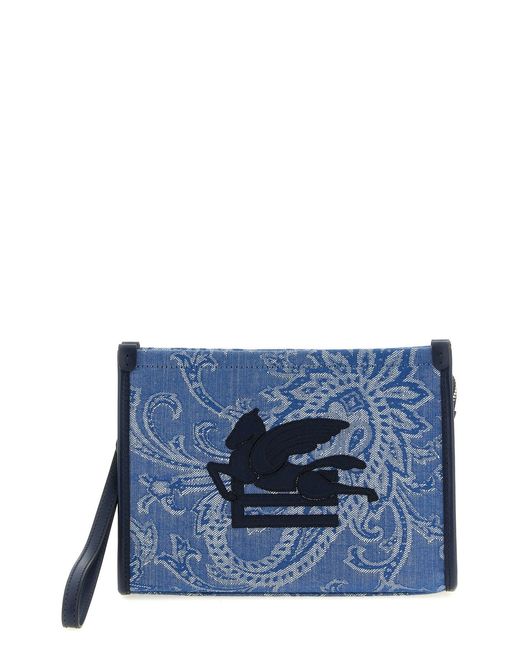Etro Blue 'paisley' Clutch