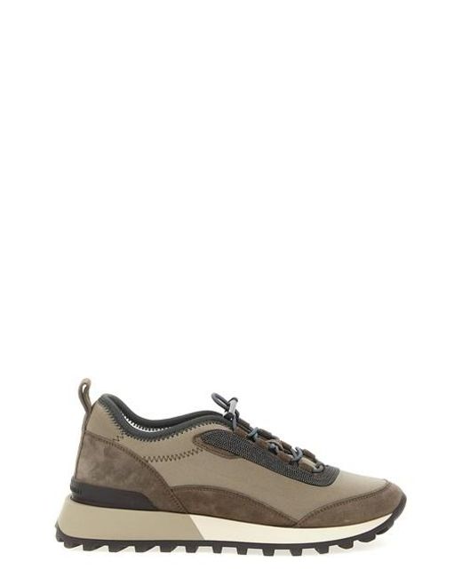 スニーカー Brunello Cucinelli Sneakers Precious Detail Brunello Cucinelli 'precious Detail' Sneakers in Brown | Lyst