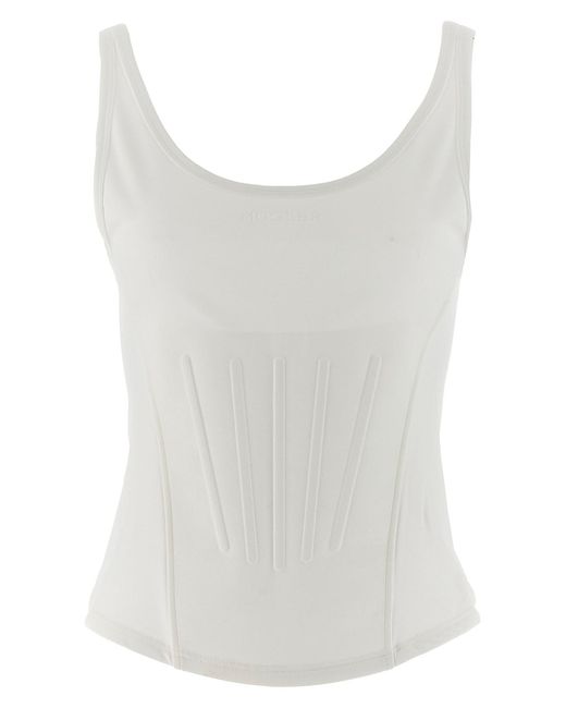 Mugler White 'corseted' Tank Top