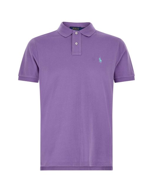 Polo Ralph Lauren Purple Logo Embroidery Polo Shirt for men