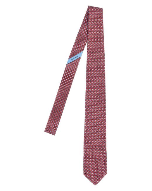 Ferragamo Purple Printed Tie for men