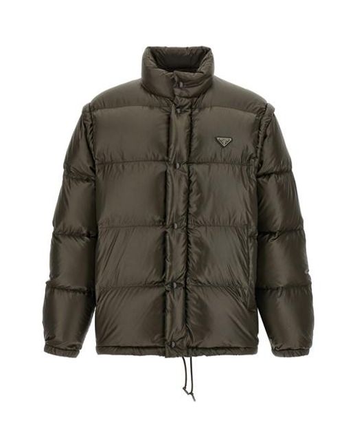 Prada Green Re-nylon Down Jacket for men