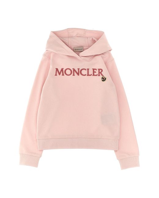 Moncler Pink Logo Embroidery Hoodie