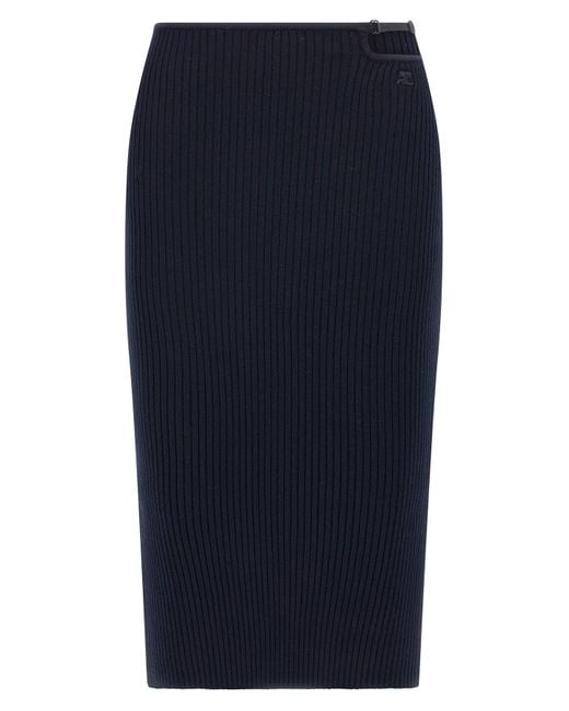 Courreges Blue 'loop Rib Knit' Skirt