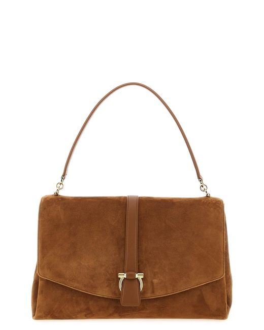 Ferragamo Brown 'th L' Shoulder Bag