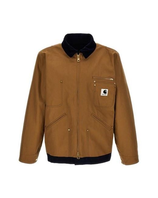 Sacai Brown X Carhartt Wip Reversible Jacket for men
