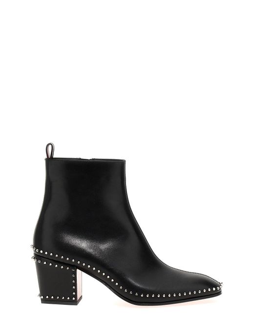 Christian Louboutin Black 'rosalio St Spikes' Ankle Boots for men