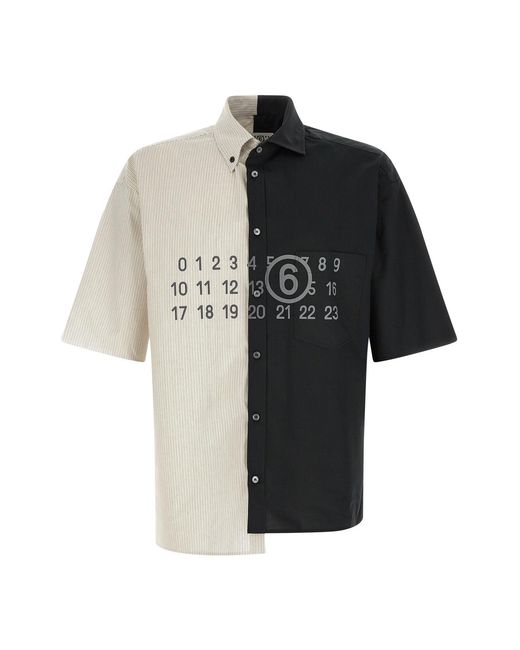 MM6 by Maison Margiela Black Patchwork Shirt for men