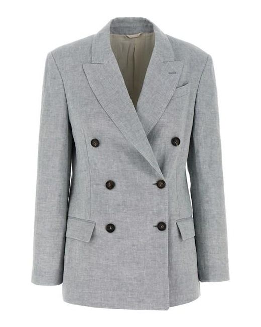 Blazer Sparkling di Brunello Cucinelli in Gray