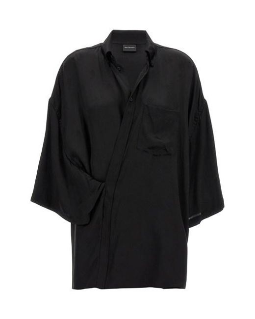 Camicia 'Wrap' di Balenciaga in Black