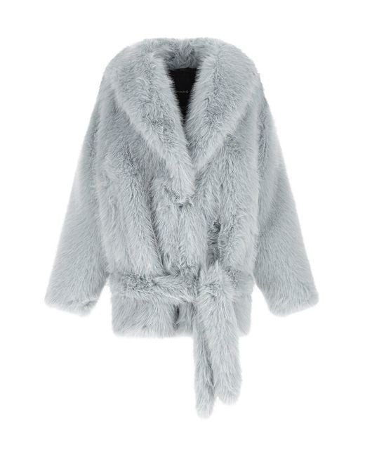 Pinko Gray Faux Fur Blouson