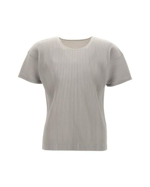 Homme Plissé Issey Miyake Gray Pleated T-shirt for men