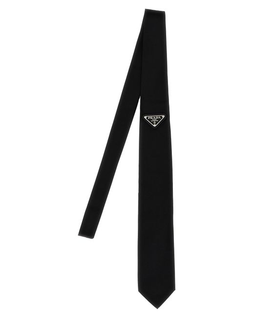 Prada Krawatte Aus Re-Nylon Mit Logo. in Black für Herren