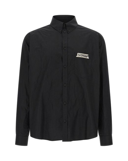 Balenciaga Black 'masking Tape' Shirt for men