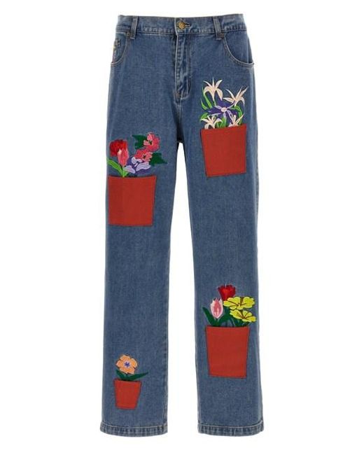 Jeans 'Flower Pots' di Kidsuper in Blue da Uomo