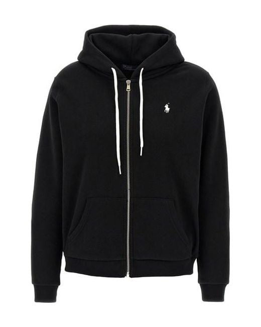 Felpa Con Cappuccio Ricamo Logo di Polo Ralph Lauren in Black