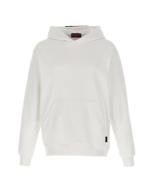 Gucci White Nastro Web Hoodie for men