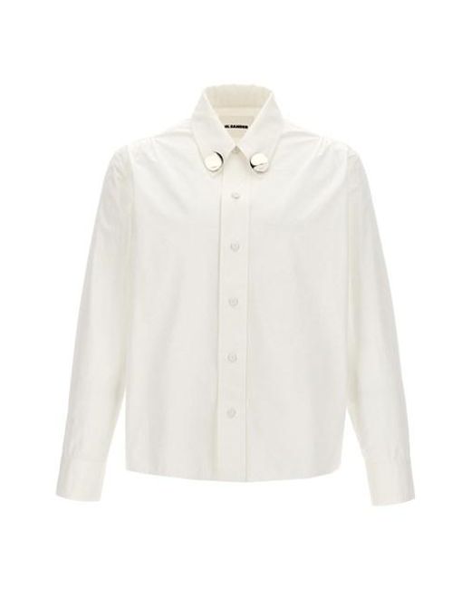 Jil Sander White Jewel Detail Shirt for men
