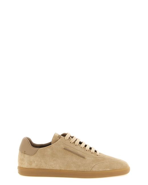 Zegna Brown Low-top Suede Sneakers for men