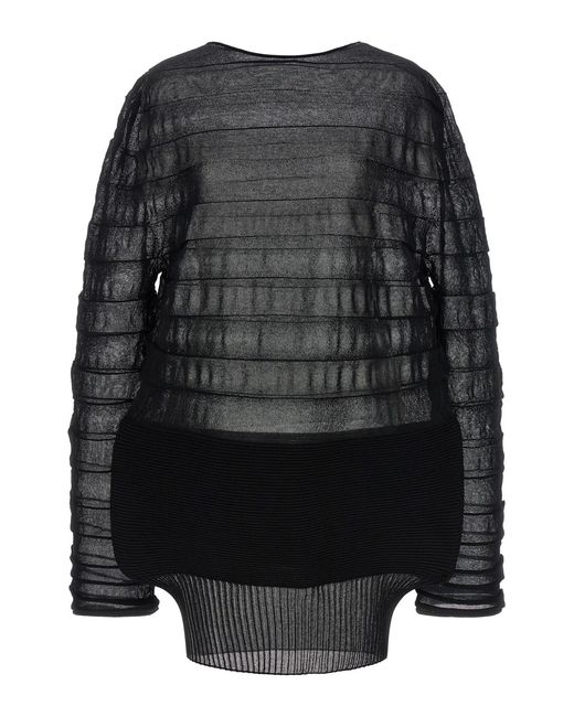 Issey Miyake Black 'moving Knit' Top