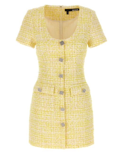 ROTATE BIRGER CHRISTENSEN Yellow Bouclé-Kleid