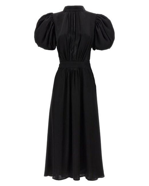 ROTATE BIRGER CHRISTENSEN Black 'puff Sleeve Midi' Dress