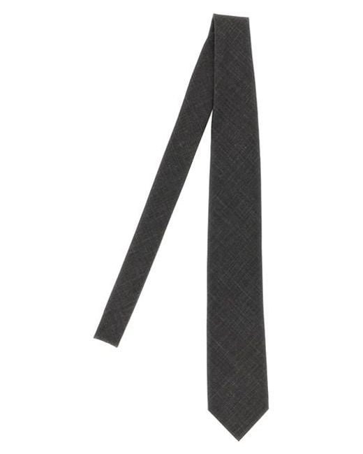 Cravatta Cashmere Seta di Brioni in Black da Uomo