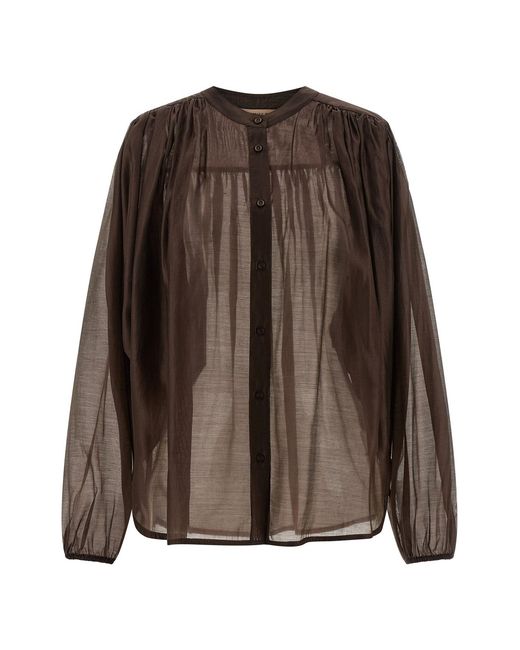 Twinset Brown Voile Shirt