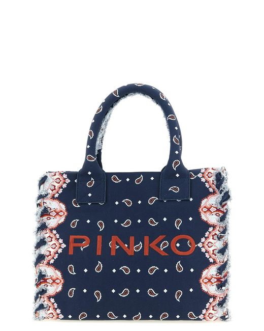 Pinko Blue Medium 'beach' Shopping Bag