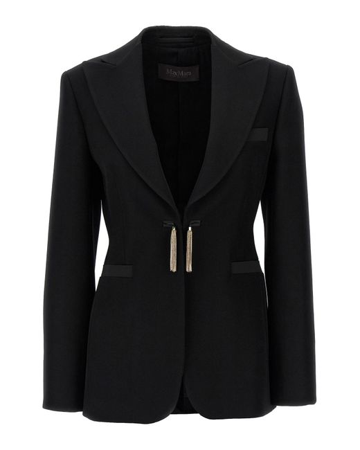 Max Mara Black "Grain De Poudre Smoking