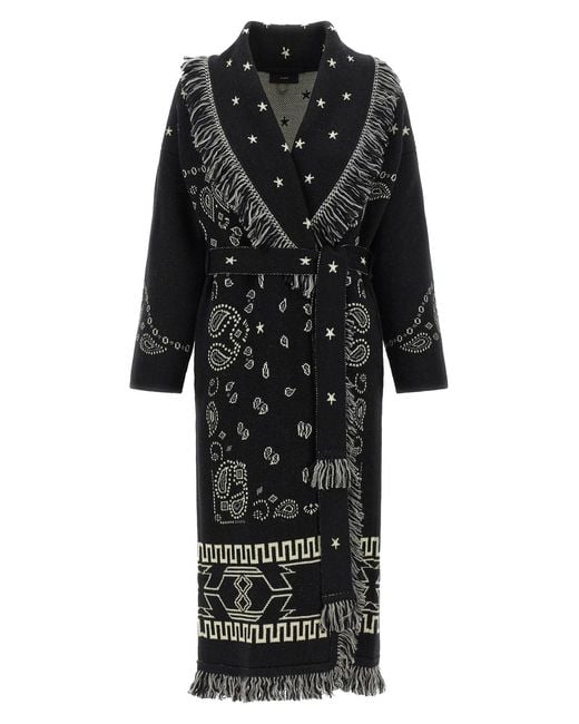 Alanui Black 'bandana' Long Coat