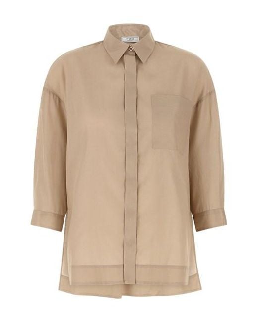 Camicia Fondo Asimmetrico di Peserico in Natural