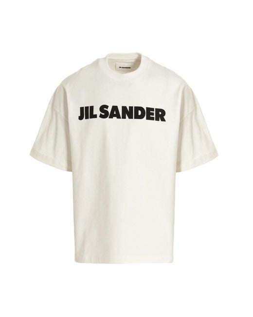Jil Sander White Logo Print T-shirt for men