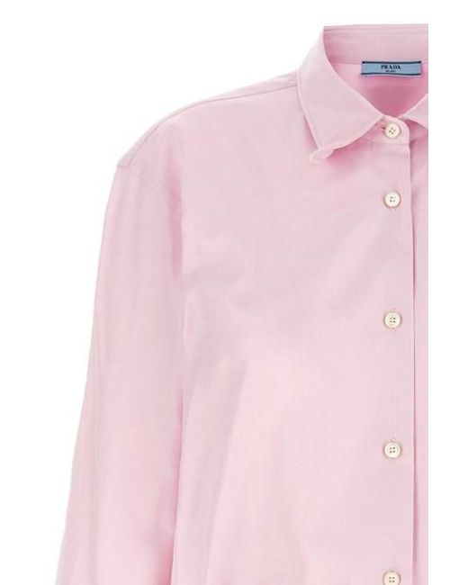 Camicia rouches di Prada in Pink