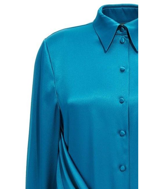 Camicia drappeggio di Alberta Ferretti in Blue