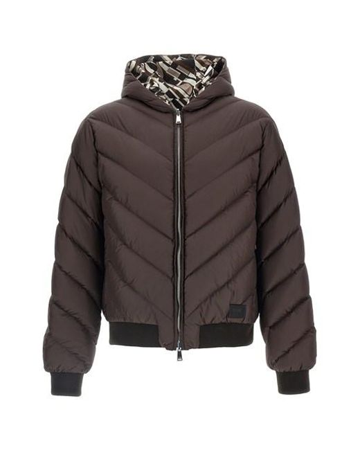 Reversible Down Jacket Puffer Jackets-Uomo di Fendi in Brown da Uomo