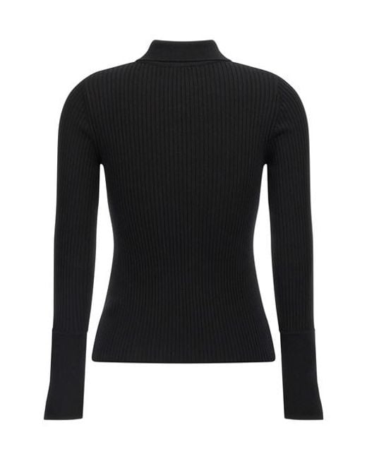Polo 'Classic Rib' di Courreges in Black