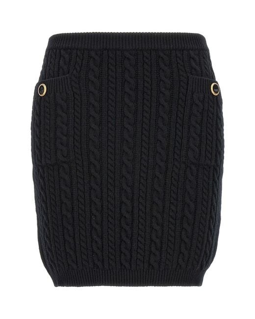 Alessandra Rich Black Button Skirt