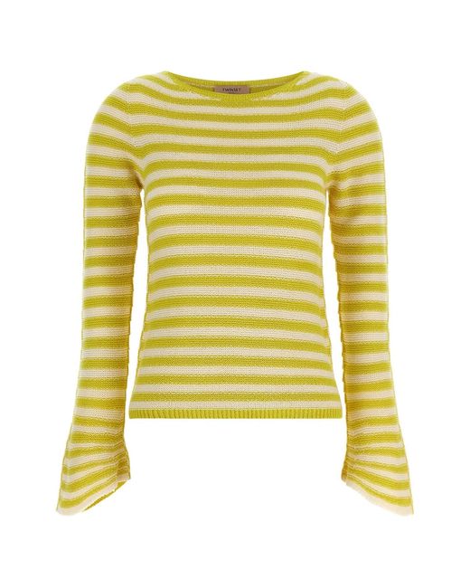 Twinset Yellow Striped Sweater