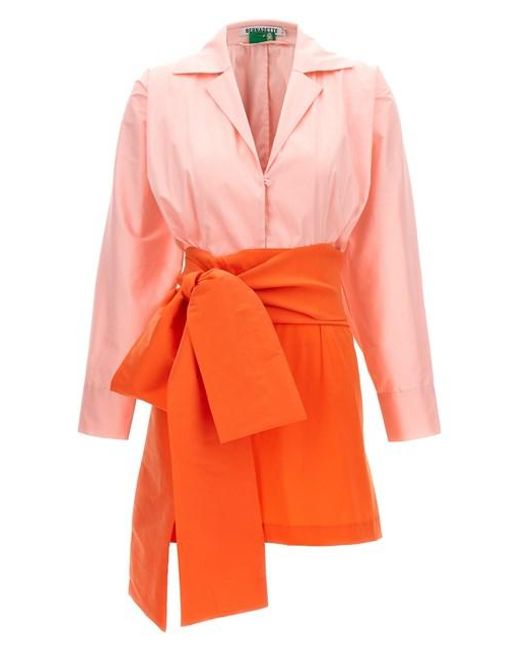 BERNADETTE Orange Claire Short Dress