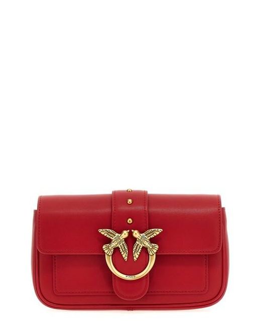 Tracolla 'Love One Classic' mini di Pinko in Red