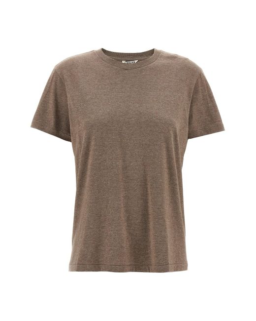 Auralee Brown Mélange Cotton T-shirt