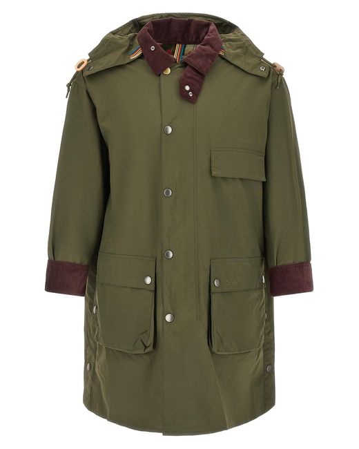 Barbour Green Waterproof Parka Paul Smith Loves for men